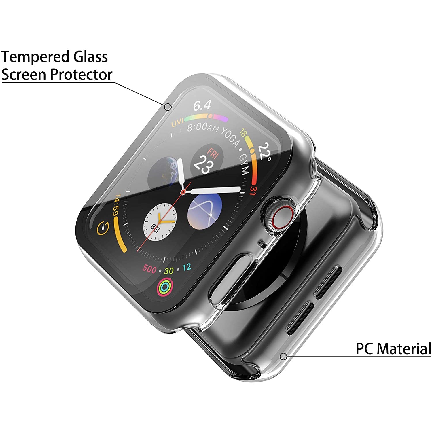 2-Pack: Hard PC Case with Tempered Glass Screen Protector - Image 3