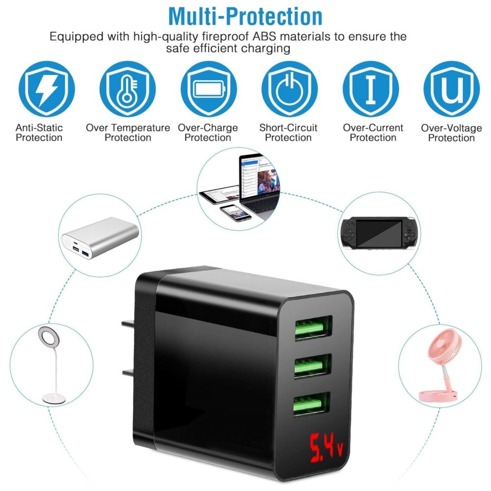 3-Pack: 3-Port USB Wall Charger - Image 5