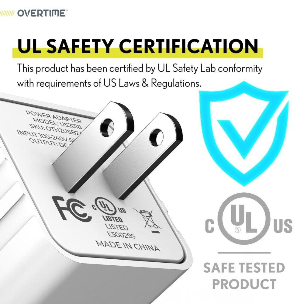 Overtime Apple MFi Certified Lightning Cable 10ft with Dual USB Wall Charger Adapter - Image 5