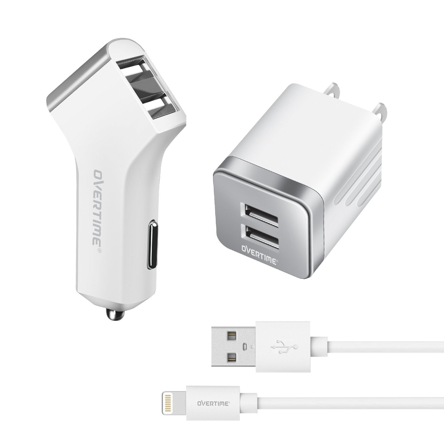 Overtime Dual iPhone Car Charger Set